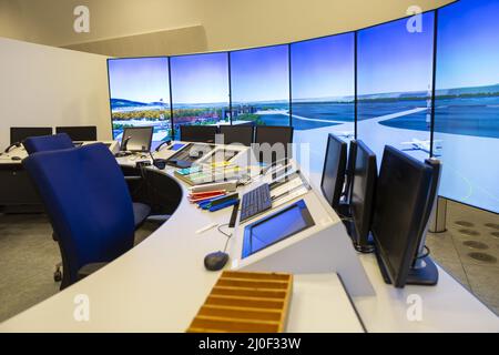 Simulateur de contrôle de la circulation aérienne Banque D'Images