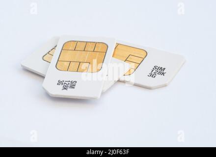 Cartes sim mémoire Mobile 3G Banque D'Images