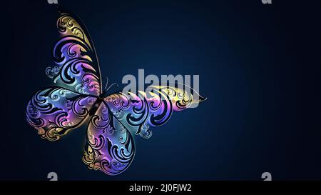 Magnifique papillon multicolore lumineux Banque D'Images