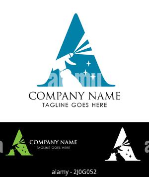 Ensemble d'illustrations vectorielles de la lettre a du logo du monogramme de nettoyage Illustration de Vecteur