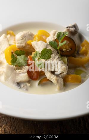 Thai Tom Kha gay Soup Banque D'Images