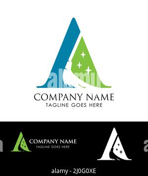 Un ensemble d'illustrations vectorielles de la lettre a du logo du monogramme de nettoyage Illustration de Vecteur