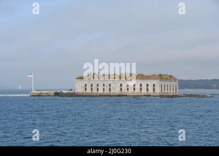 Fort Gorges dans la baie de Casco près de Portland, Maine Banque D'Images