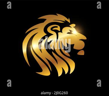 Illustration vectorielle du logo vectoriel Golden Lion Head Illustration de Vecteur