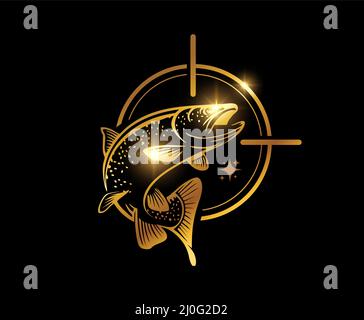 Illustration vectorielle du logo Golden Trout Fish Illustration de Vecteur
