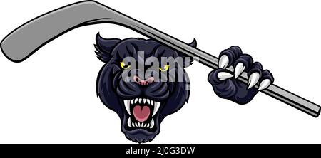 Panther de Hockey Sports Animal Mascot Illustration de Vecteur