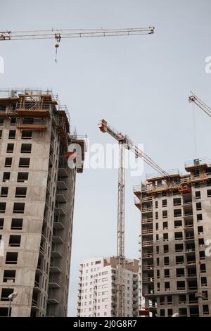 Construction du nouveau quartier résidentiel de Gdansk, Pologne. Banque D'Images