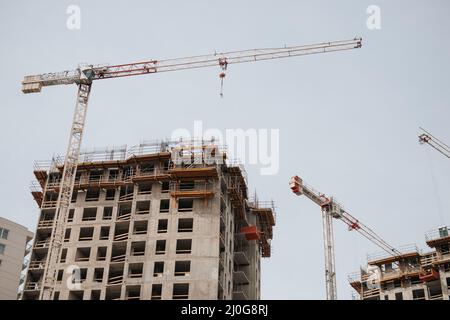 Construction du nouveau quartier résidentiel de Gdansk, Pologne. Banque D'Images