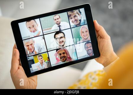 Écran de conférence en ligne Banque D'Images