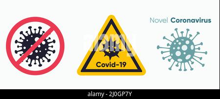 Signe d'arrêt du coronavirus. Image de concept Vector Covid-19 Illustration de Vecteur