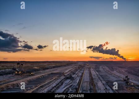 Vue panoramique sur la mine de surface de Hambach Banque D'Images