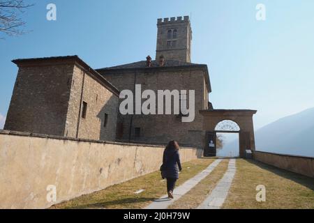 Mars 2022 Château royal de Sarre, Vallée d'Aoste, Italie: ,Le château royal appartenait au roi Vittorio Emanuele II, Banque D'Images