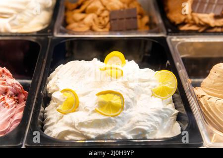 Crème glacée blanche à la vanille Banque D'Images