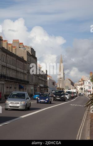 Propriétés sur le front de mer à Weymouth, Dorset au Royaume-Uni Banque D'Images