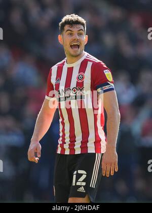 Sheffield, Angleterre, le 19th mars 2022. John Egan, de Sheffield Utd, en action lors du match du championnat Sky Bet à Bramall Lane, Sheffield. Le crédit photo devrait se lire: Andrew Yates / Sportimage Banque D'Images