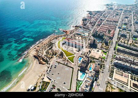 Vue sur le littoral de Mil Palmeras, province d'Alicante, Espagne Banque D'Images