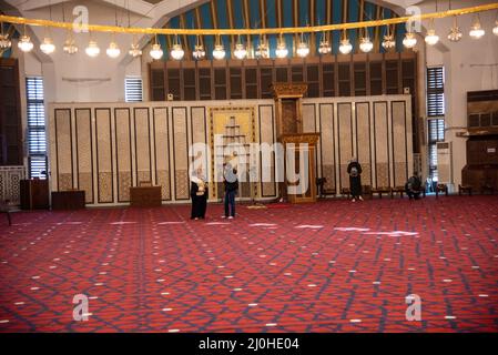 La mezquita del Rey Abdalá i es una mezquita en Amán la capitale de Jordania. Toma el nombre del rey jordano Abdalá i y Fue aluida entre 1982 y 198 Banque D'Images