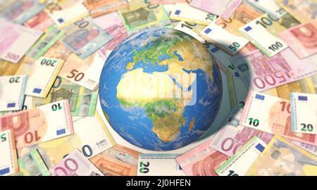 Argent pour le monde Banque D'Images