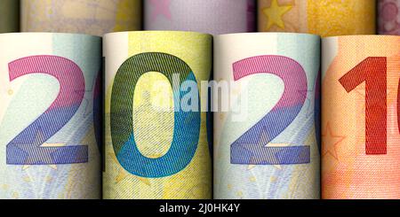 Année 2021 à partir des billets en euros Banque D'Images