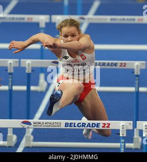 Belgrade, Serbie. 19 mars 2022 Klaudia Wojtunik vu en action pendant les Championnats du monde en salle Belgade au Stade Stark Belgrade Serbie le 18 2022 mars Graham Glendinning /Alay Live News Banque D'Images