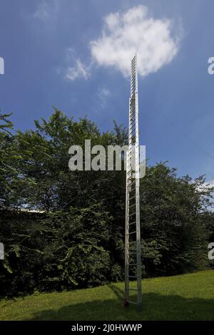 Œuvres de Behan Huws avec le titre Ysgol, échelle en aluminium, parc de sculptures, Cologne, Allemagne Banque D'Images