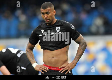 Naples, Italie. 19th mars 2022. Walace joueur d'Udinese, pendant le match de la Serie italienne A seriea entre Napoli contre Udinese résultat final, Napli 2, Udinese 1, match joué au stade Diego Armando Maradona. Naples, Italie, 19 mars 2022. (Photo par Vincenzo Izzo/Sipa USA) crédit: SIPA USA/Alay Live News Banque D'Images