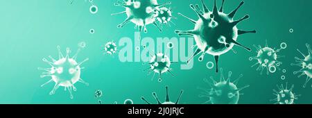 Contexte du virus Corona, concept de risque pandémique. 3D illustration Banque D'Images