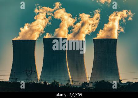 Centrale nucléaire de Dukovany, Dukovany République tchèque Banque D'Images