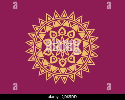 design de fond de mandala ornemental de luxe.fond rond dégradé mandala isolé. Vecteur boho mandala dans les couleurs dorées et roses de luxe. Illustration de Vecteur