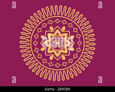 design de fond de mandala ornemental de luxe.fond rond dégradé mandala isolé. Vecteur boho mandala dans les couleurs dorées et roses de luxe. Illustration de Vecteur