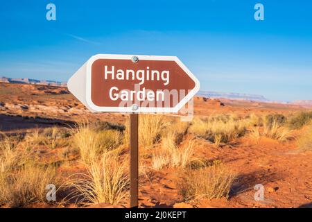 Un tableau de description pour le sentier à Glen Canyon NR, Arizona Banque D'Images
