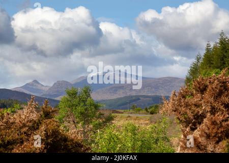 Premier aperçu des Highlands d'Écosse Banque D'Images