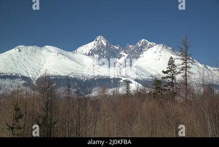 Photo du pic de Lomnicky à High Tatras en hiver, TANAP, Slovaquie Banque D'Images