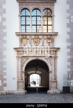 Portail du bâtiment Landhaus, Linz, haute-Autriche, Autriche Banque D'Images