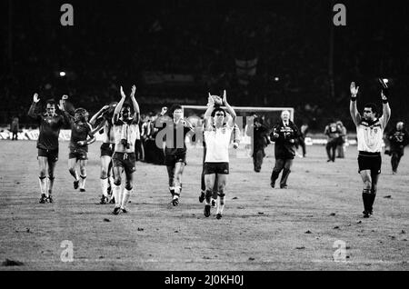 Angleterre contre Hongrie, note finale 1-0 à l'Angleterre. Groupe coupe du monde de la FIFA 4. Stade Wembley, 18th novembre 1981. Banque D'Images