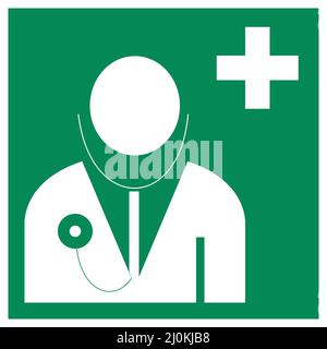 ISO 7010 E009 – signe médecin Illustration de Vecteur