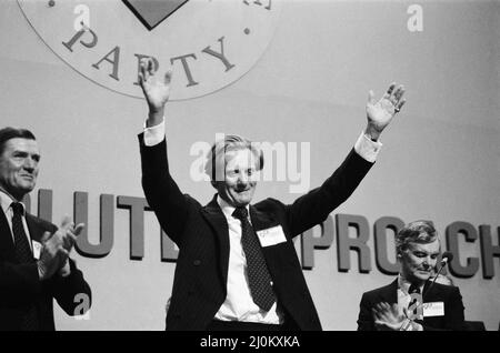 Michael Heseltine, secrétaire d'État à l'Environnement, à la conférence conservatrice de Brighton. 7th octobre 1982. Banque D'Images