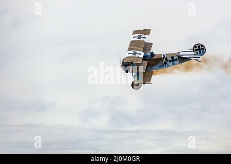 Grande équipe d'exposition de guerre - Fokker DR1 Triplane Banque D'Images