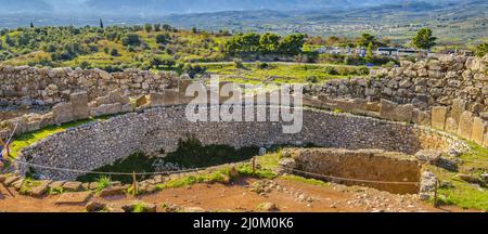 Ville de Mycenae, Péloponnèse, Grèce Banque D'Images