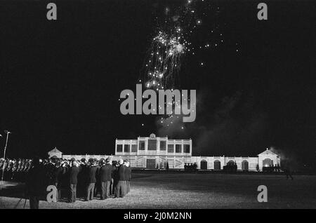 Le feu d'artifice a été observé par un demi-million de personnes à Hyde Park à Londres, devant le mariage royal. 28th juillet 1981. Banque D'Images