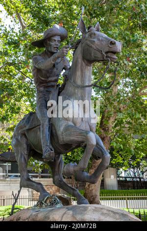 SACRAMENTO, CALIFORNIE, États-Unis - 5 AOÛT : statue de Pony Express à Sacramento, Californie, États-Unis le 5 août 2011 Banque D'Images