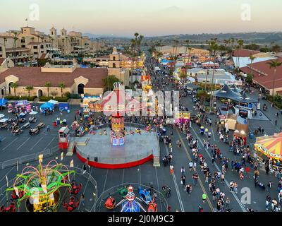 Foire du comté de San Diego au coucher du soleil, Californie, États-Unis Banque D'Images