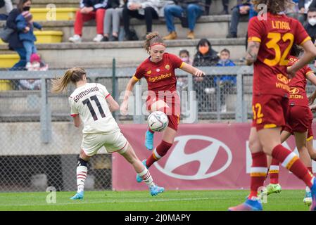 Rome, Italie. 19th mars 2022. Pendant A.S. Roma Women vs Milan Women 17th journée de femmes Championnat italien de football Ligue A au Tre Fontane Stadium le 19 mars 2022, Rome, Italie (Credit image: © Roberto Bettacchi/Pacific Press via ZUMA Press Wire) Banque D'Images