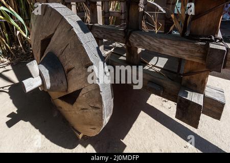 LOS ANGELES, CALIFORNIE, États-Unis - AOÛT 10 : reproduction Carreta utilisée par Olvera Street Merchants à Los Angeles, Californie, U Banque D'Images