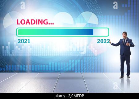 Concept de transition de 2021 à 2022 Banque D'Images