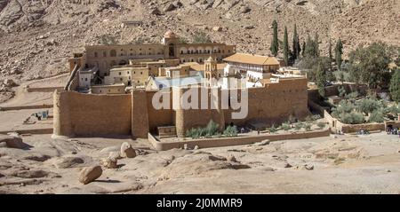 Monastère de Sainte Catherine. Monastère sacré du Dieu Trodden Mont Sinaï. Égypte. Banque D'Images