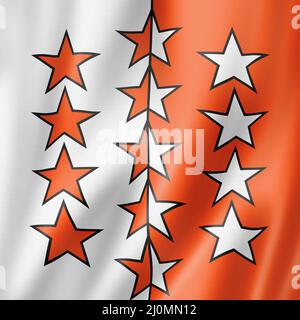 Canton du Valais - Etat - drapeau, Suisse Banque D'Images