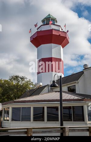 Harbour Town Lighthouse à Hilton Head Island, Caroline du Sud Banque D'Images