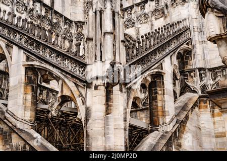 Voûtes de toit décorées du Duomo.Italie, Milan Banque D'Images