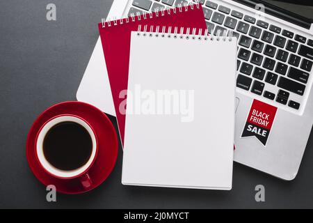 Maquette du carnet du Vendredi fou Banque D'Images